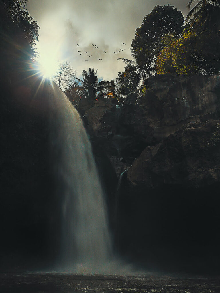 Gorgeous Tegenungan Waterfall at dusk