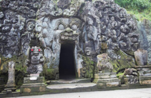 Carved entrance to Goa Gajah