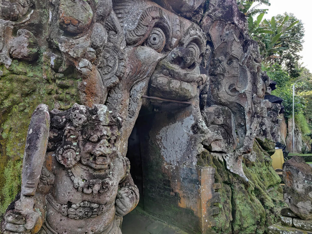 Close up of Goa Gajah entrance
